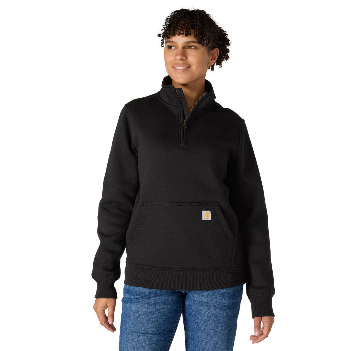 Carhartt Women's Quarter-Zip Mock-Neck Sweatshirt Sweatshirts & Hoodies Carhartt Black 2XL Reg