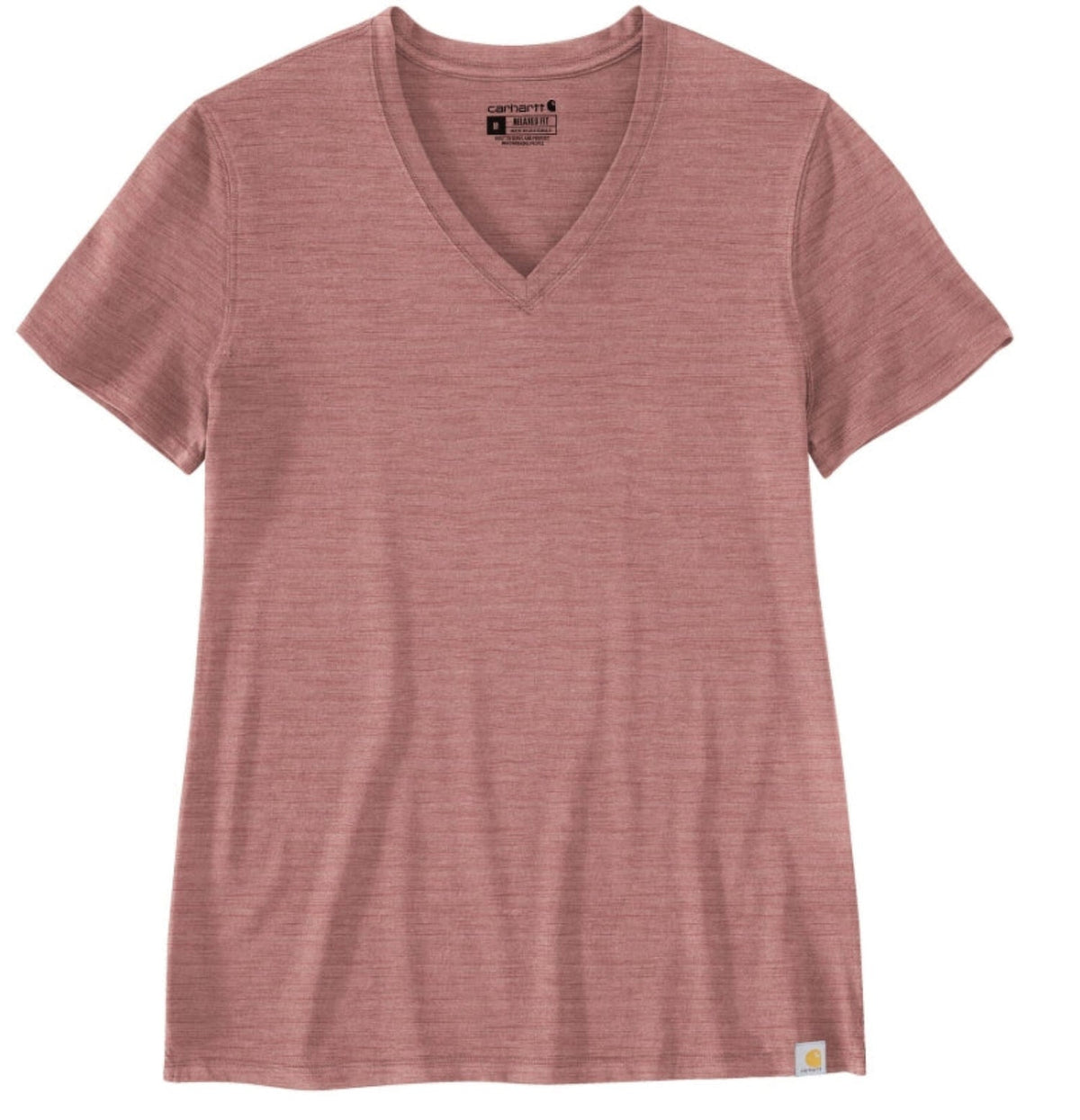 Carhartt Women's TENCEL Relaxed Fit Short Sleeve V-Neck T-Shirt T-Shirts Carhartt Rose Tint Slub 2XL Reg