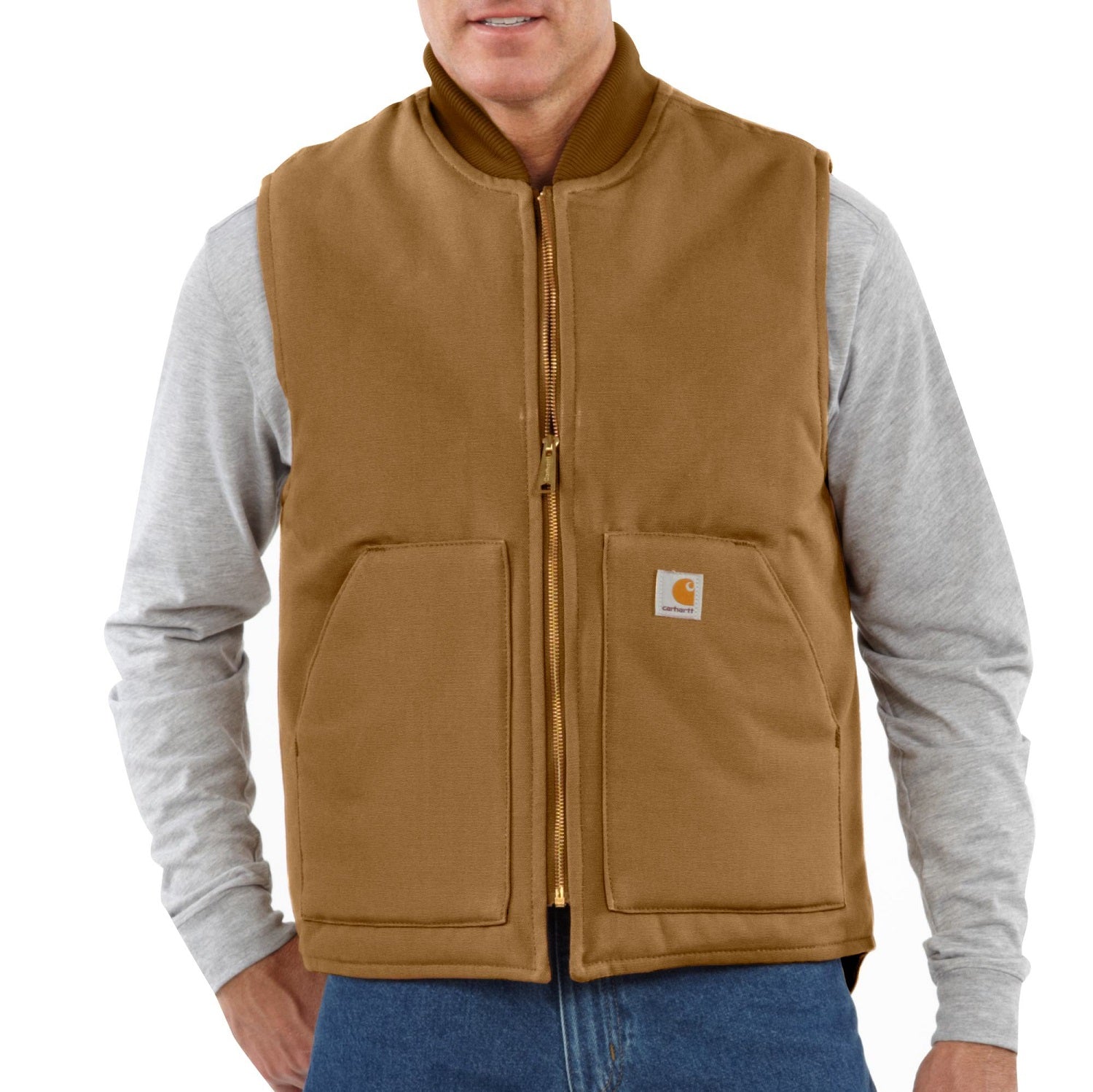 Carhartt Men's V01 Relaxed Fit Firm Duck Insulated Zip Vest - Work