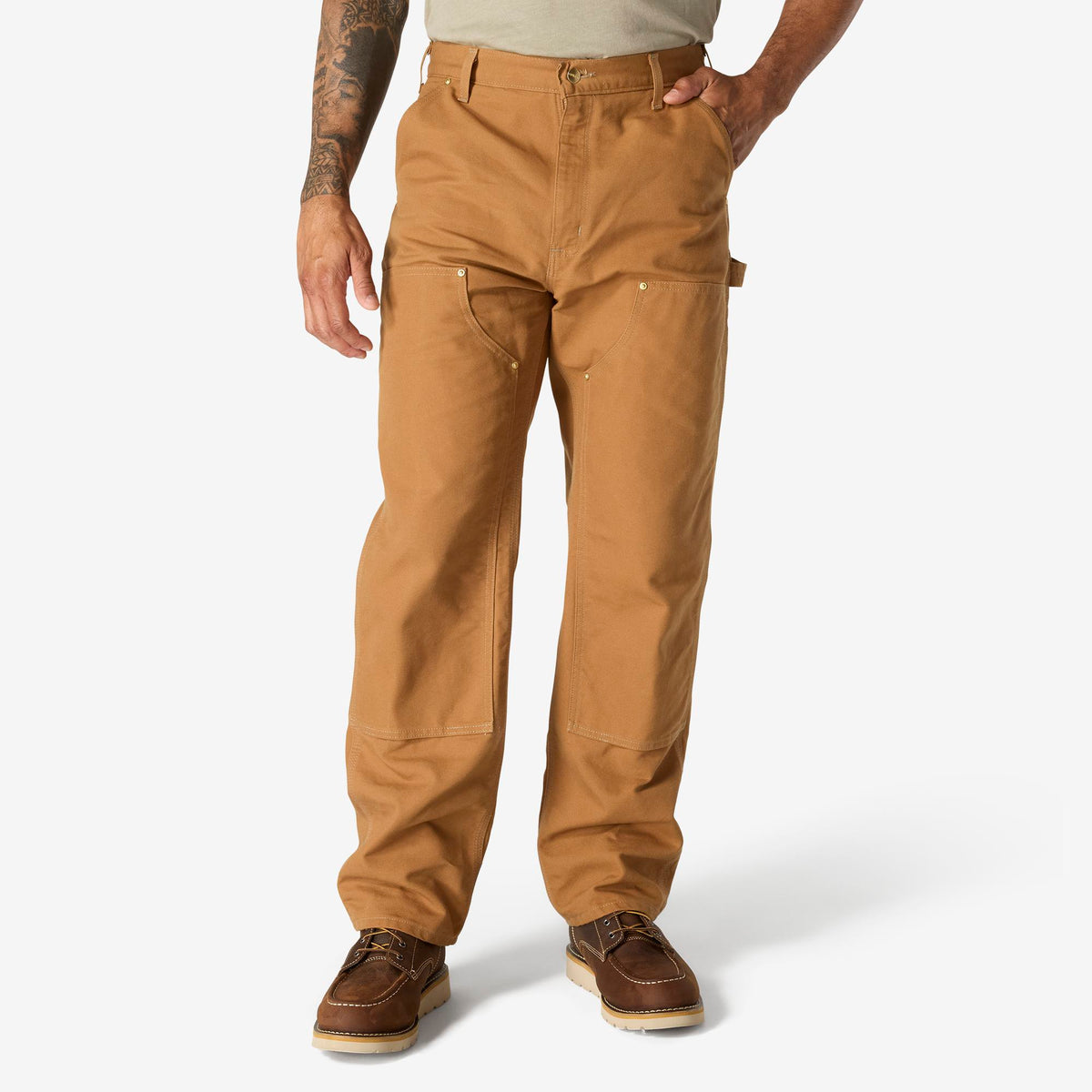 Carhartt Men's Loose Fit Firm Duck Double-Front Utility Work Pant Pants Carhartt Carhartt Brown 28 30 Inseam