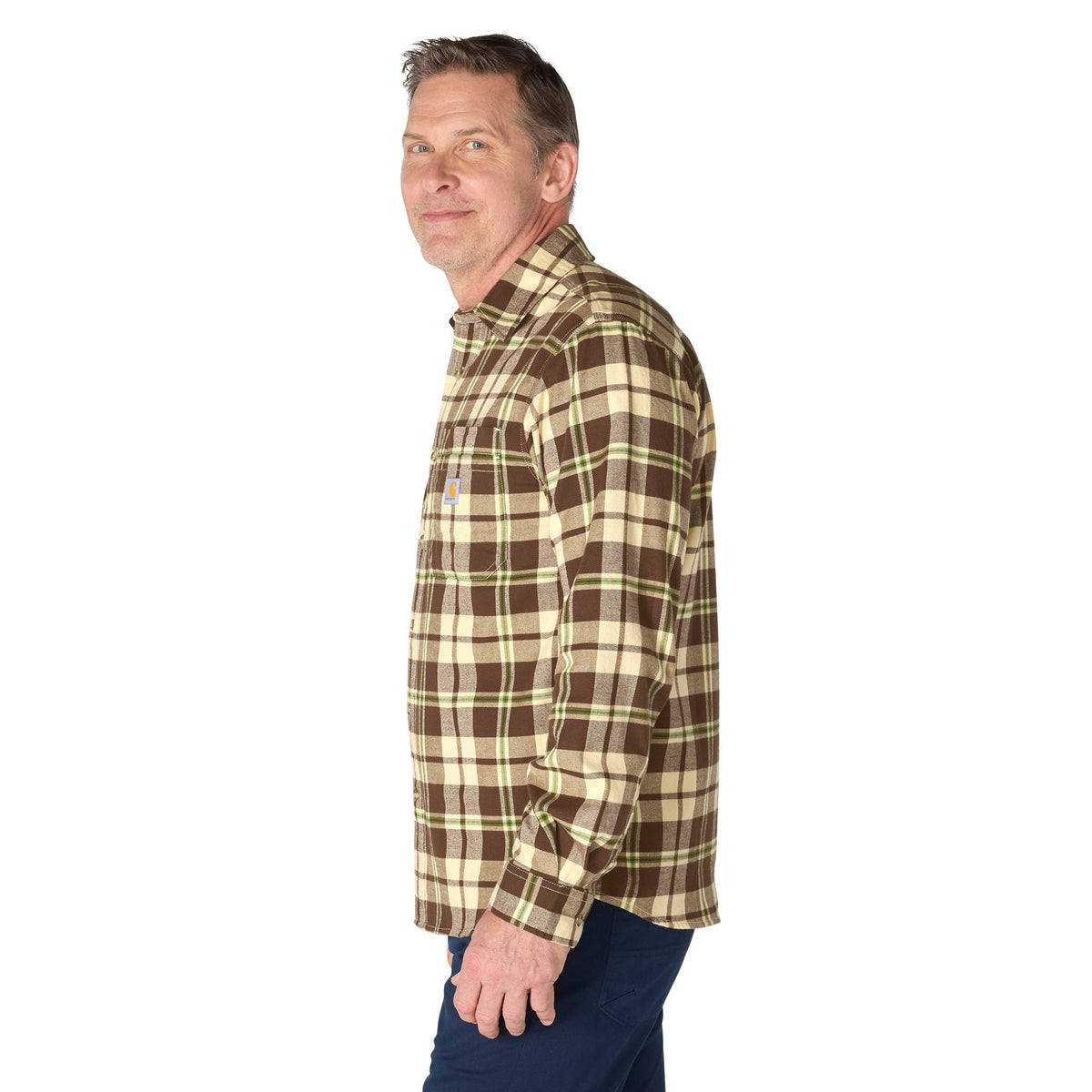 Carhartt Men's Rugged Flex™ Relaxed Fit Midweight Flannel Plaid Work Shirt Work Shirts Carhartt