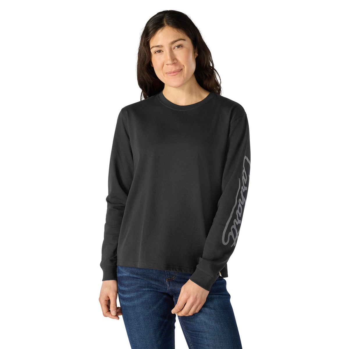 Carhartt Women's Irvine Loose Fit Logo Script Long Sleeve T-Shirt Long Sleeve T-Shirts Carhartt Black 2XL Reg