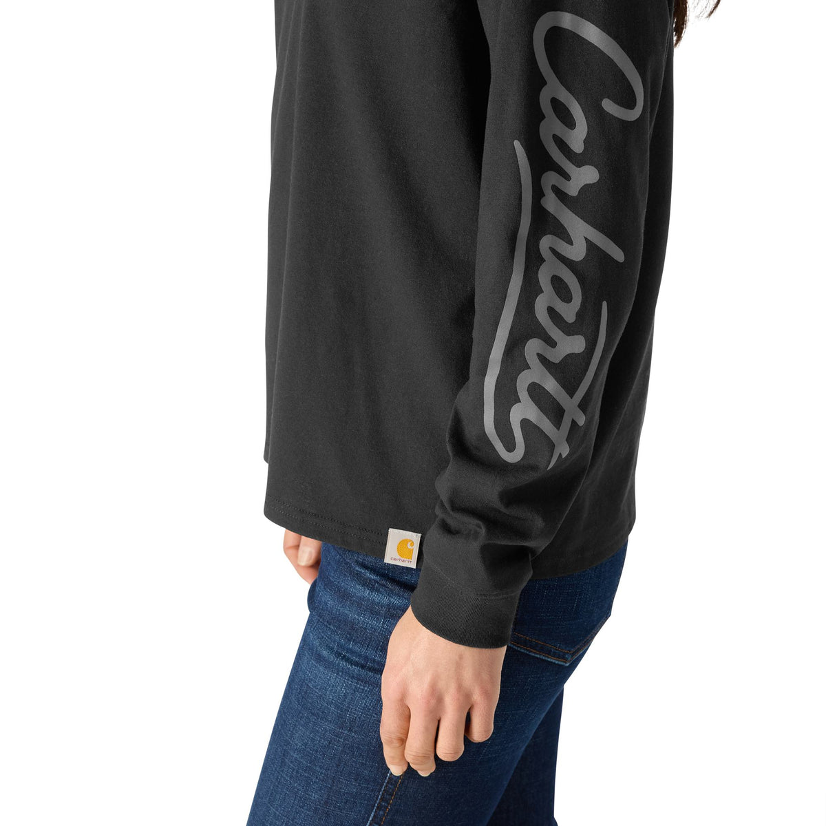 Carhartt Women's Irvine Loose Fit Logo Script Long Sleeve T-Shirt Long Sleeve T-Shirts Carhartt