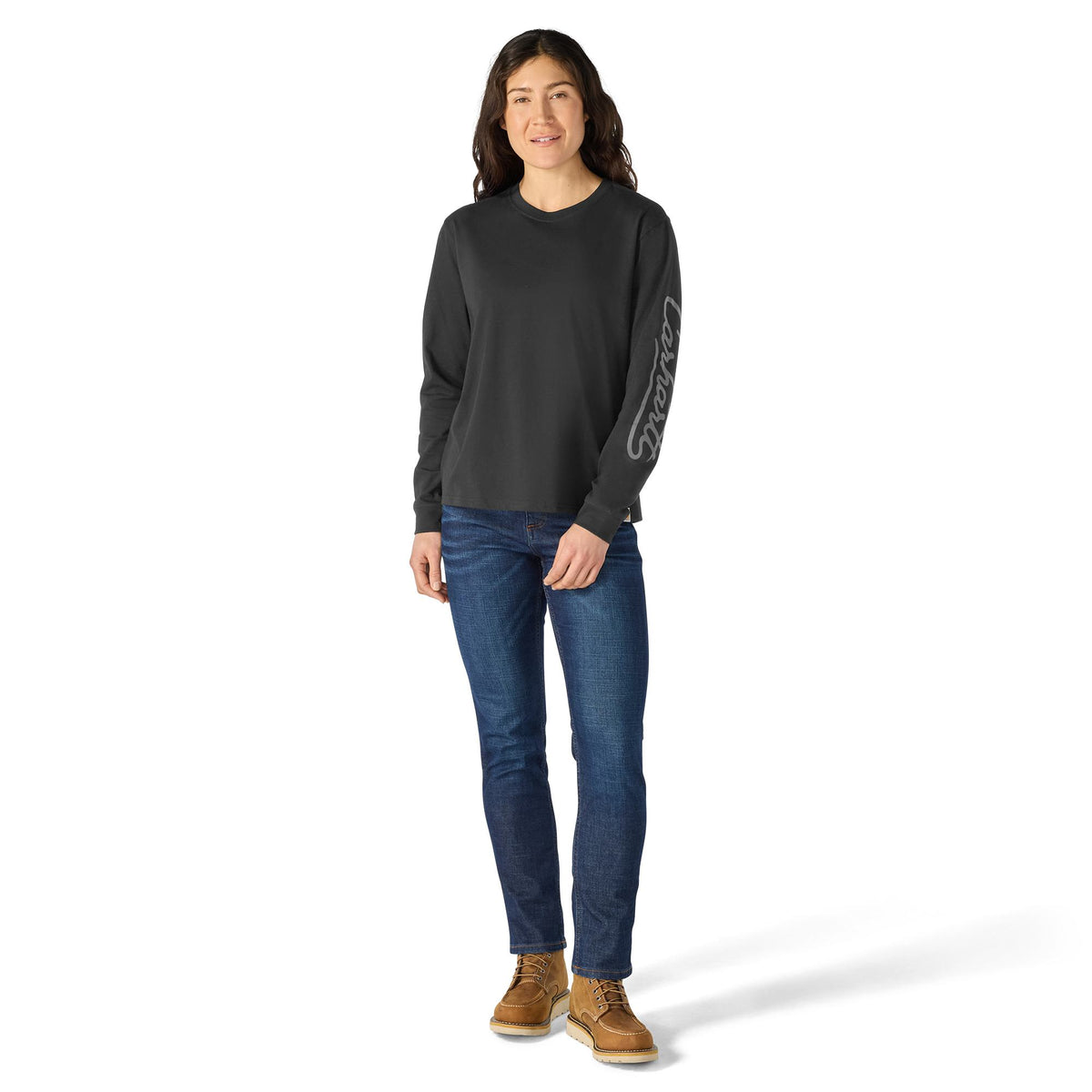Carhartt Women's Irvine Loose Fit Logo Script Long Sleeve T-Shirt Long Sleeve T-Shirts Carhartt