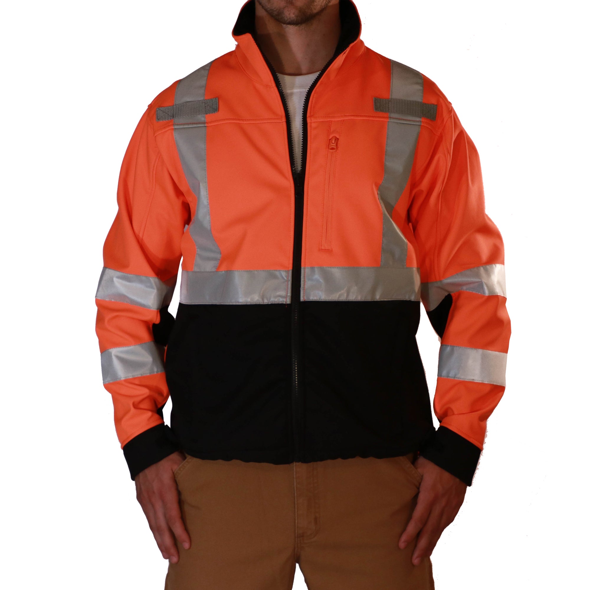 2W International Men's Class 3 Hi-Vis Soft Shell Jacket_Hi-Vis Orange - Work World - Workwear, Work Boots, Safety Gear