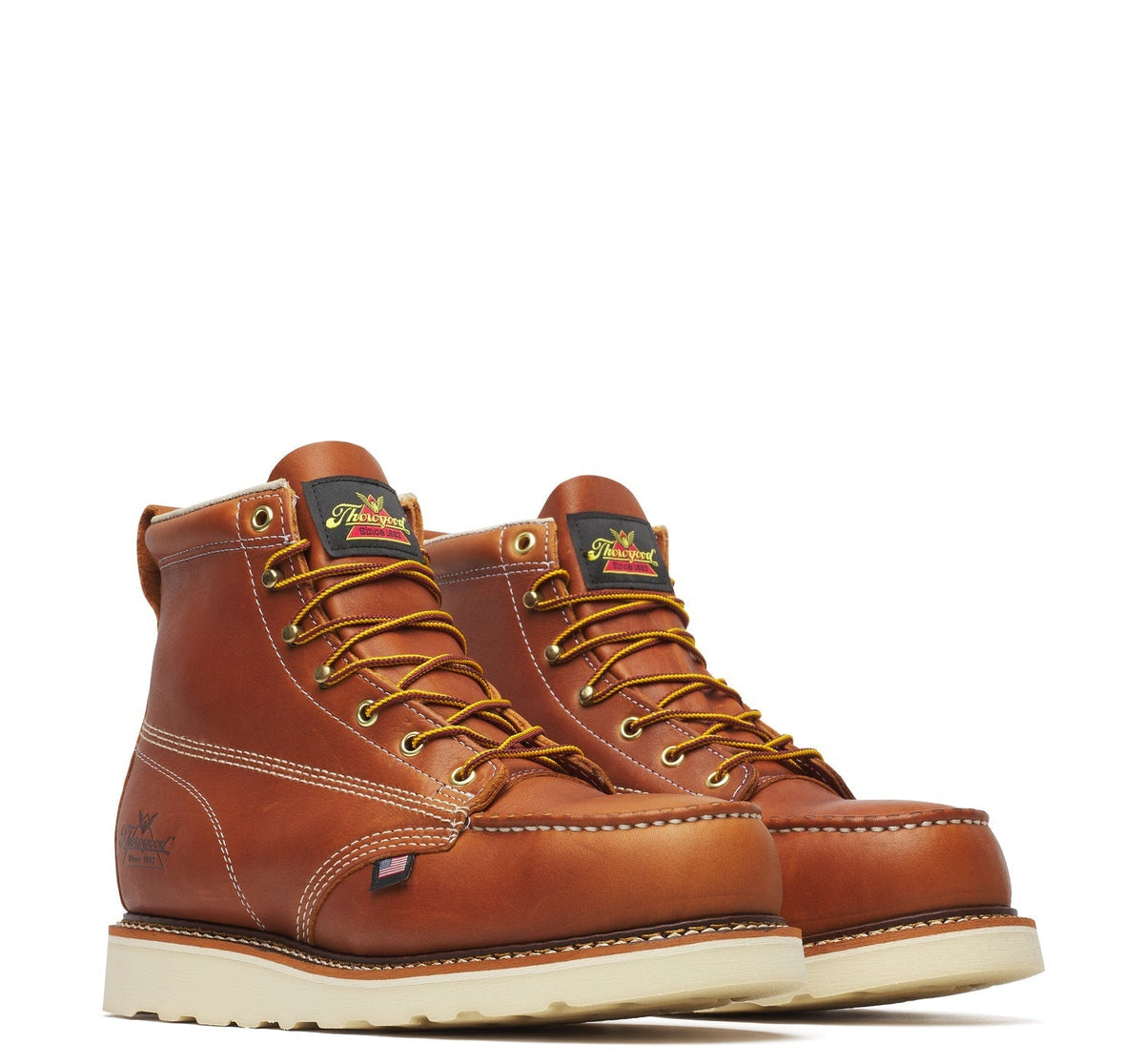Thorogood Men's American Heritage MAXWear Wedge 6" Steel Toe Work Boot_Tobacco Work Boots Thorogood