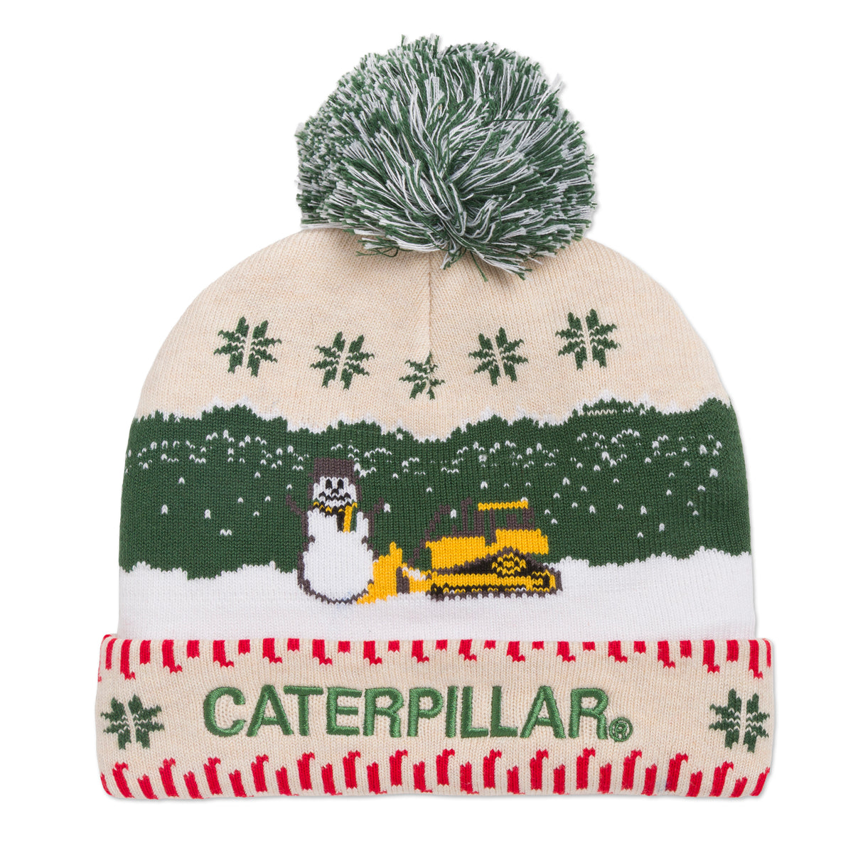 CAT Unisex Snowdozer Christmas Graphic Beanie Hats & Caps CAT Vanilla OS