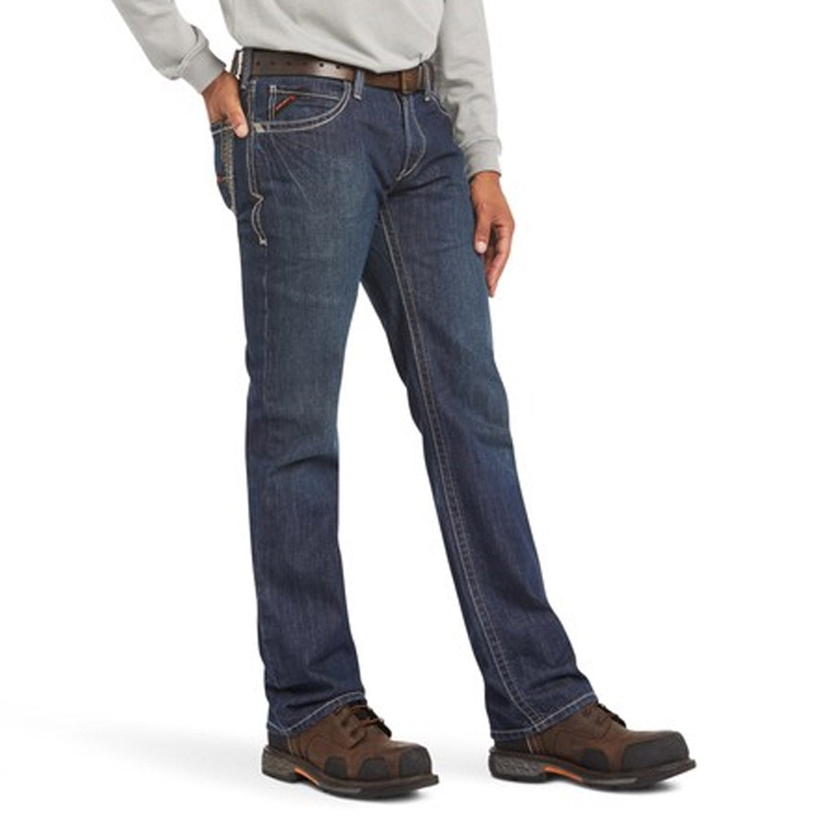Ariat Men's Flame Resistant M4 Relaxed Boundary Boot Cut Jean Pants Ariat Shale 30 30 Inseam