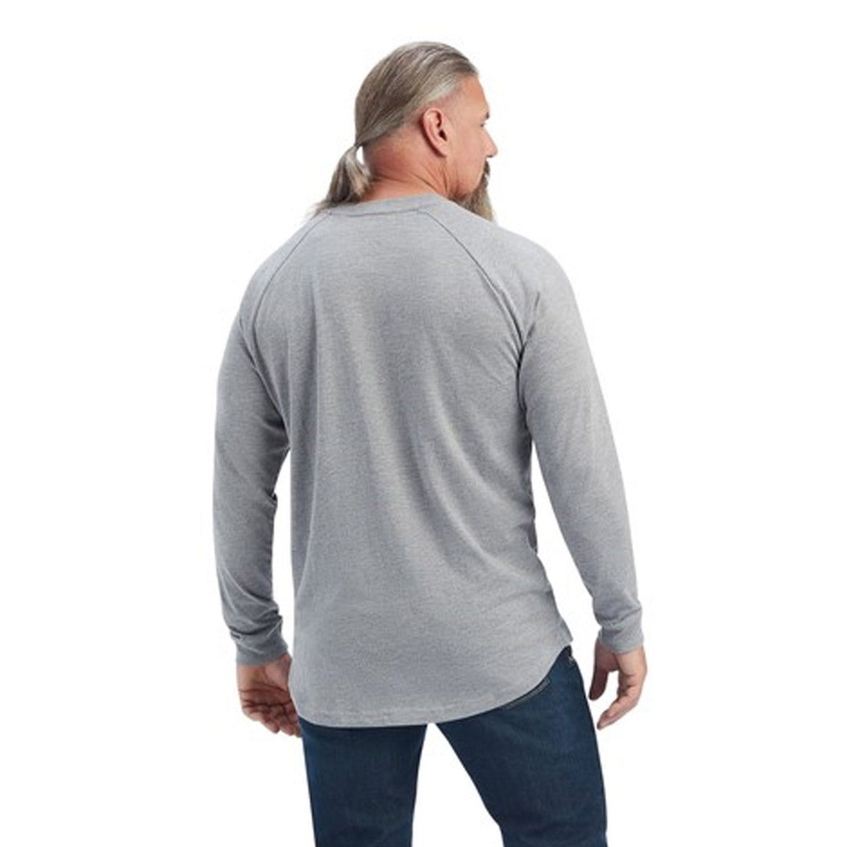 Ariat Men's Rebar Cotton Strong Long Sleeve T-Shirt_Heather Grey T-Shirts Ariat