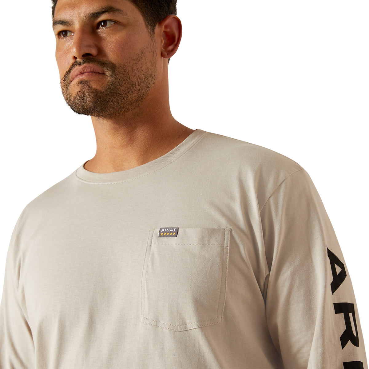 Ariat Men's Rebar Cotton Strong Standard Logo Pocket T-Shirt Long Sleeve T-Shirts Ariat