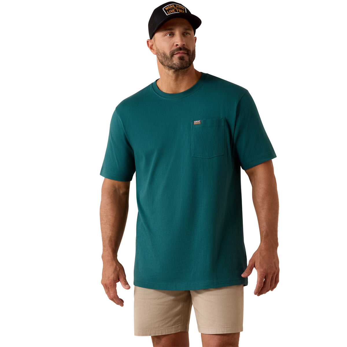 Ariat Men's Rebar Cotton Strong Standard Pocket T-Shirt T-Shirts Ariat Mediterranean 2XL Reg