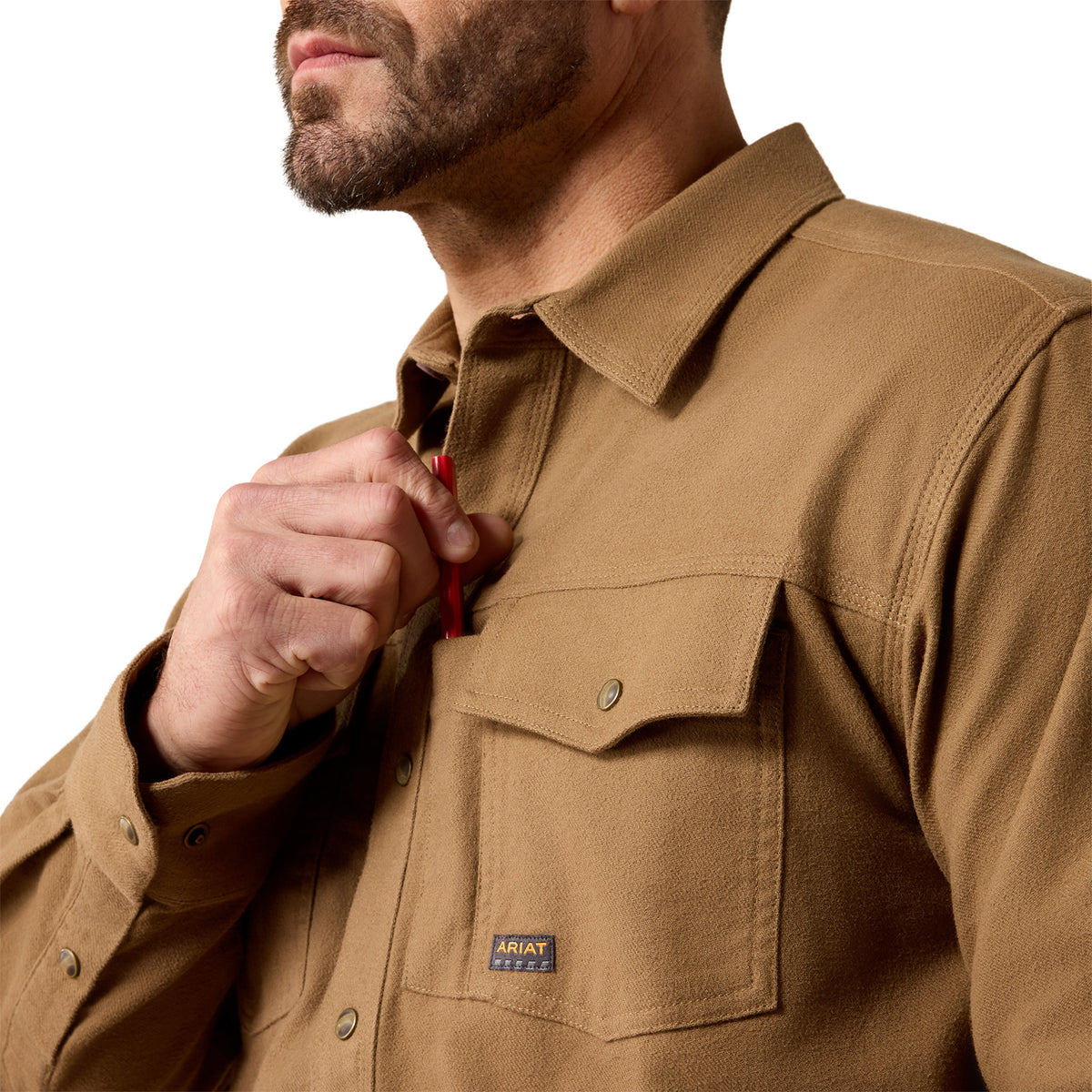 Ariat Men's Rebar Flannel Twill Snap Long Sleeve Work Shirt