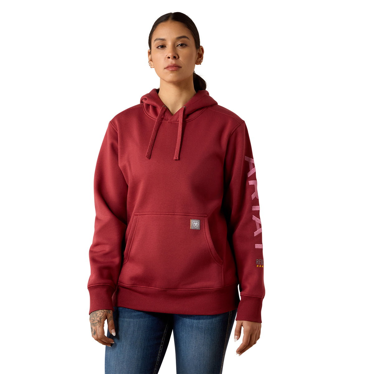 Ariat Women's Rebar Workman Graphic Hoodie Sweatshirts & Hoodies Ariat Burnt Russet/Mauvewood 1XL Plus