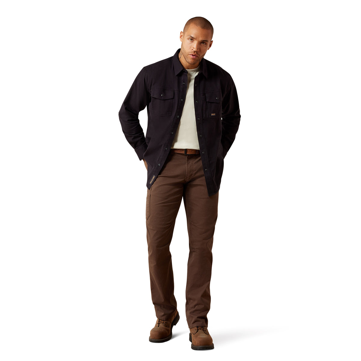 Ariat Men's Rebar Flannel Twill Snap Long Sleeve Work Shirt