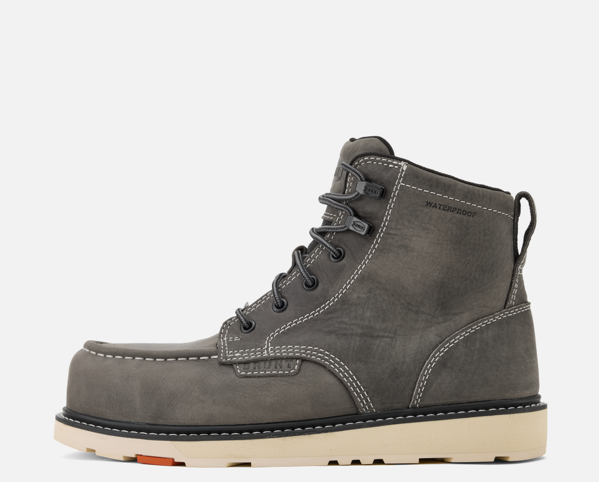 BRUNT Men's Marin 6" Waterproof Moc Toe Work Boot Work Boots BRUNT