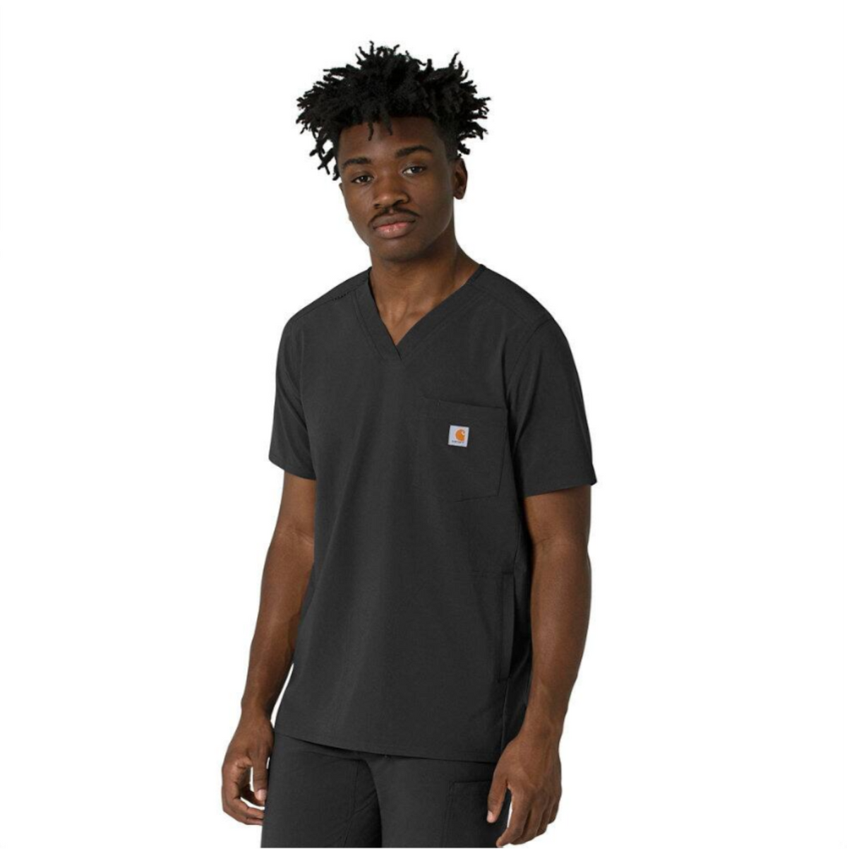 Carhartt Men's Force Cross Flex V-Neck Scrub Top Scrubs Carhartt Black 2XL Reg