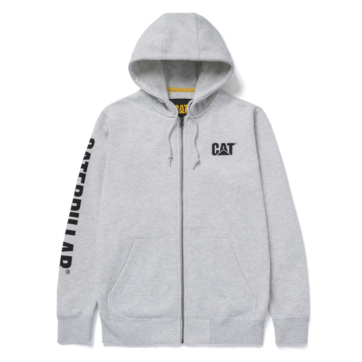 CAT Men's Full Zip Hooded Sweatshirt Sweatshirts & Hoodies CAT Light Heather Grey 2XL Reg