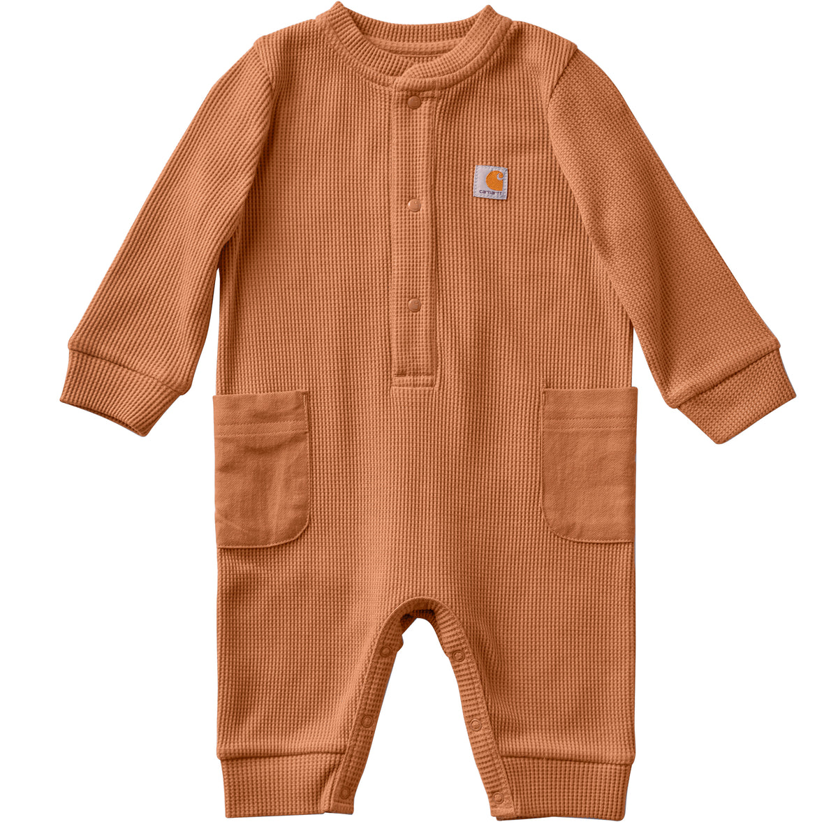 Carhartt Infant Thermal Long Sleeve Henley Coverall Bibs & Overalls Carhartt Carhartt Brown Heather 12M Infant