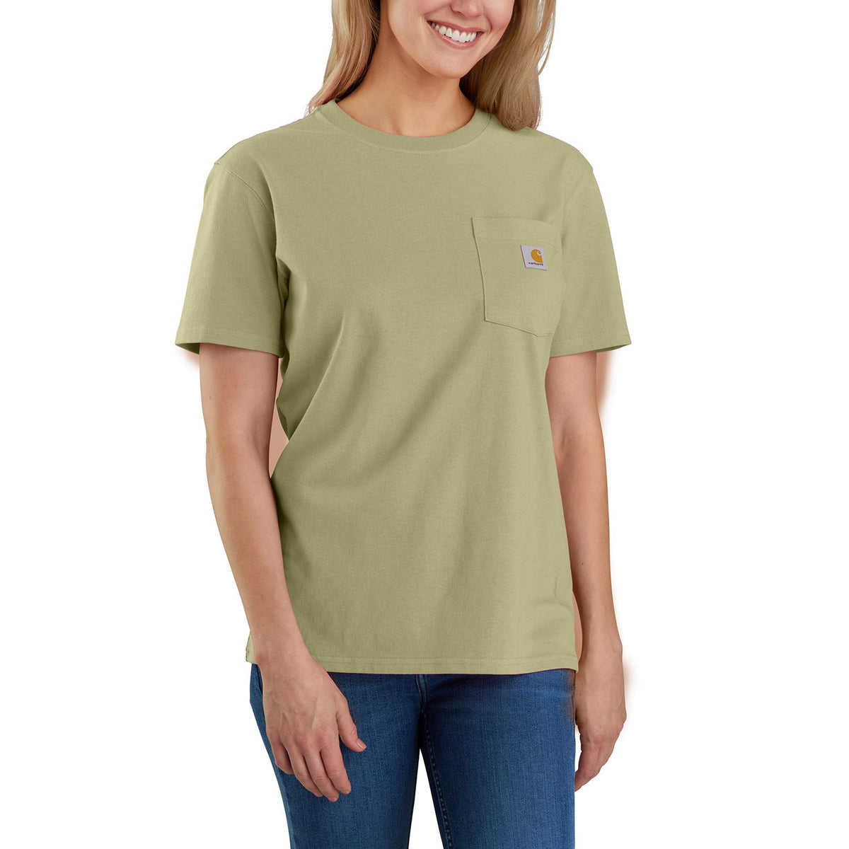 Carhartt Women&#39;s Short Sleeve Pocket T-Shirt_Dried Clay - Work World - Workwear, Work Boots, Safety Gear