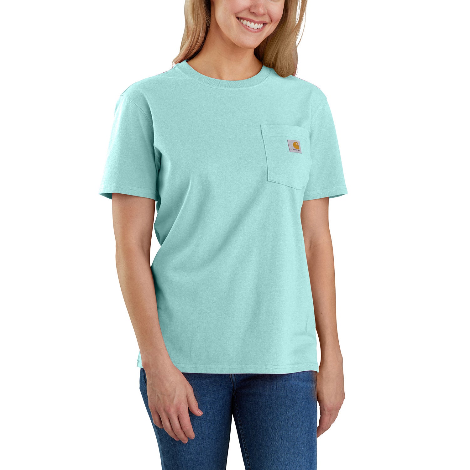 Carhartt Women's Short Sleeve Pocket T-Shirt_Pastel Turquoise - Work World - Workwear, Work Boots, Safety Gear