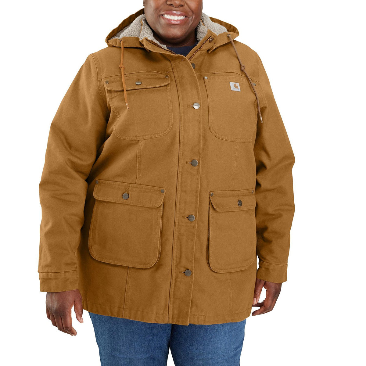Carhartt Women's Loose-Fit Field Jacket Jackets & Coats Carhartt Carhartt Brown 1XL Plus