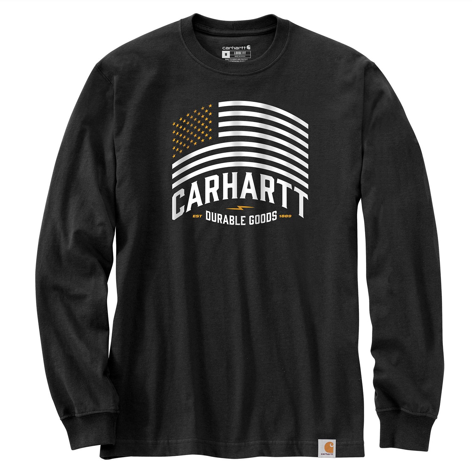 Carhartt Men's Relaxed Fit Midweight Flag Graphic Long Sleeve T-Shirt - Work World - Workwear, Work Boots, Safety Gear