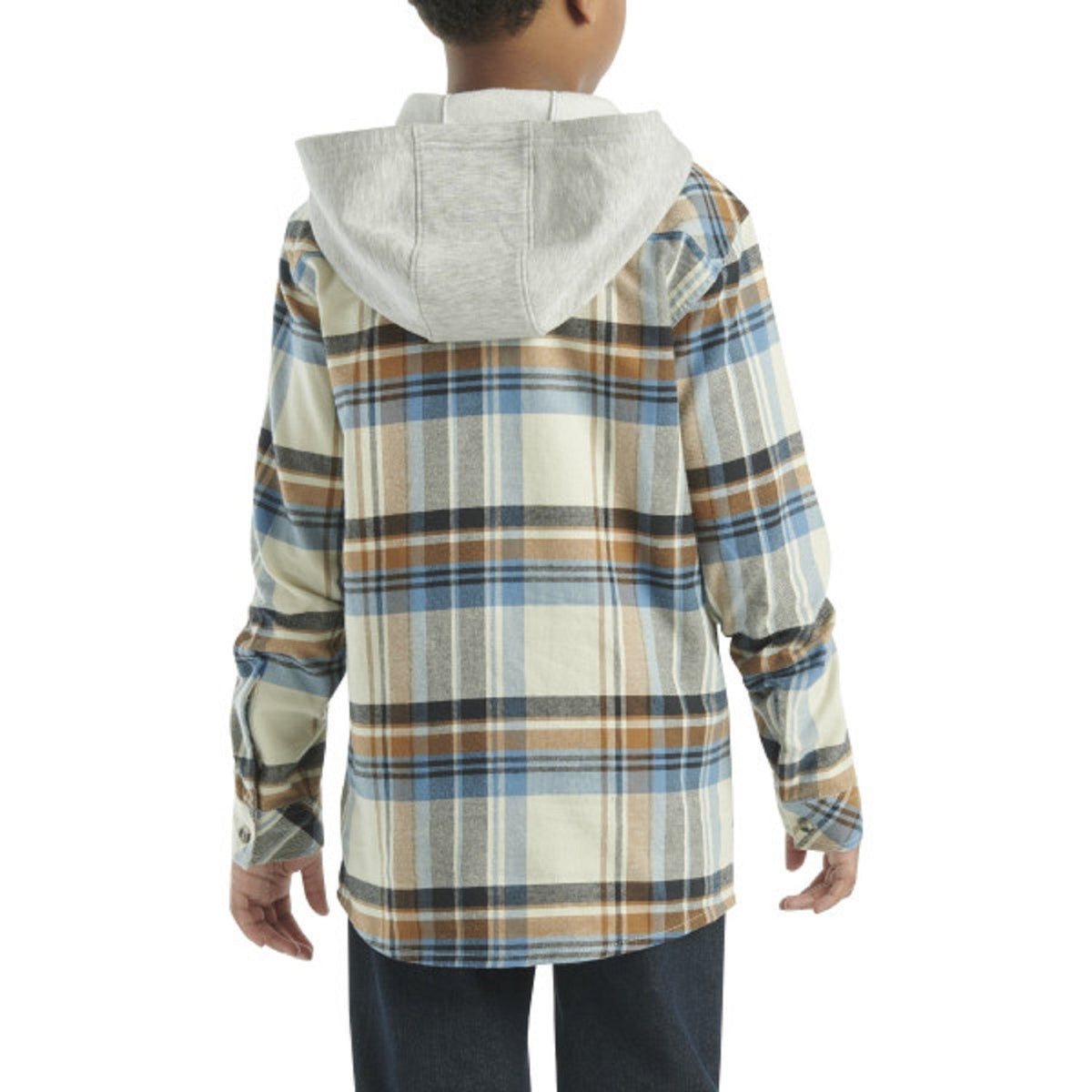 Carhartt Boys' Long Sleeve Flannel Button-Front Hooded Shirt Work Shirts Carhartt