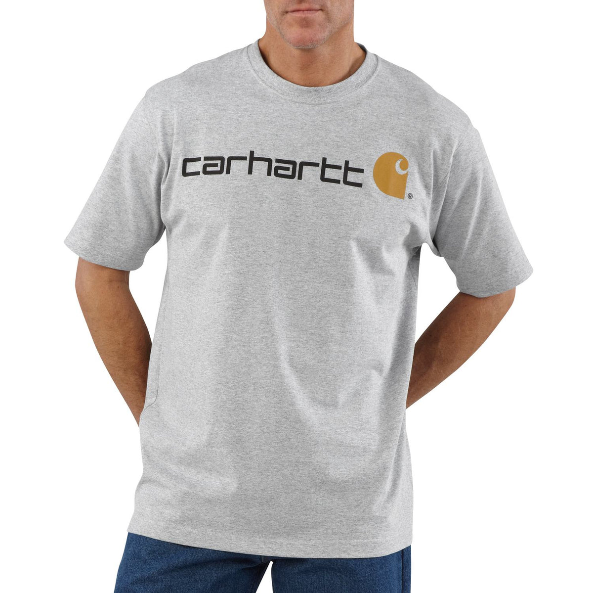 Carhartt Men's Dearborn Loose Logo T-Shirt T-Shirts Carhartt Heather Grey 2XL Reg