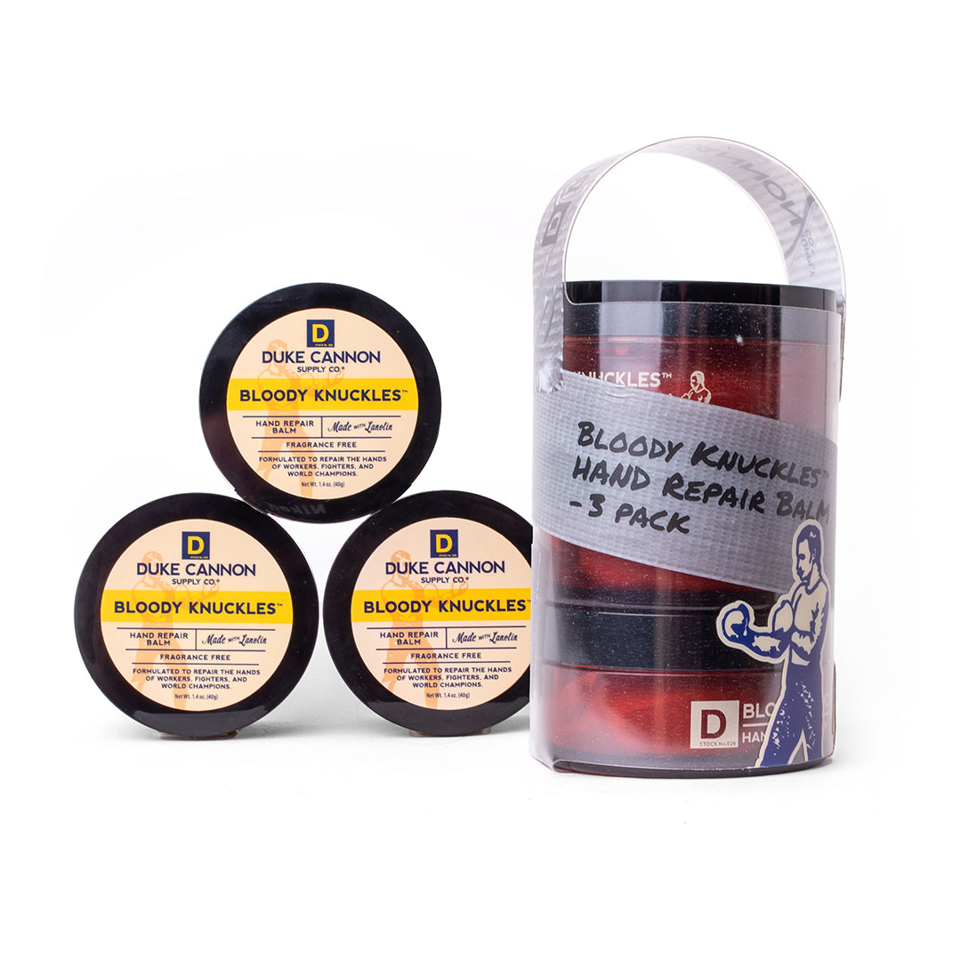 Duke Cannon Bloody Knuckles Hand Repair Balm 3-Pack Gift Set Toiletries Duke Cannon Unscented OS