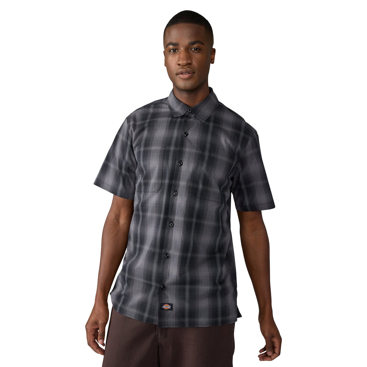 Dickies Men's Plaid Work Shirt Work Shirts Dickies Black1 2XL Reg