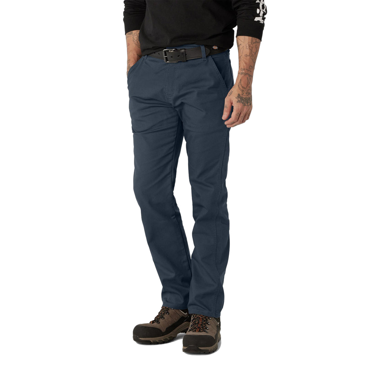 Dickies Men's FLEX Regular Fit Duck Carpenter Pants Pants Dickies Stonewashed Dark Navy 30 30 Inseam