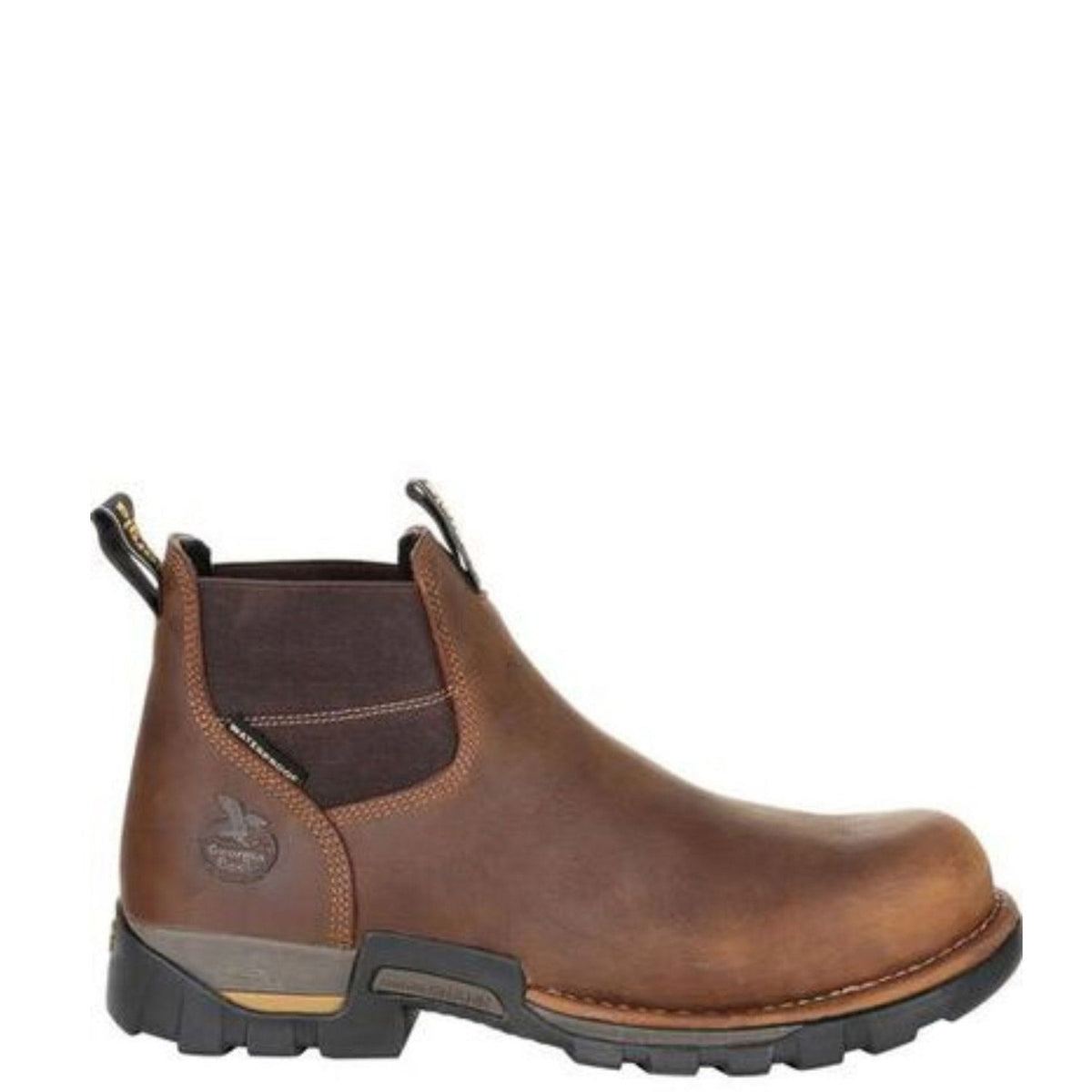 Georgia Boot Men's Eagle One 4" Waterproof EH Soft Toe Chelsea Boot Slip-On Shoes & Clogs Georgia Boot Brown 10 M