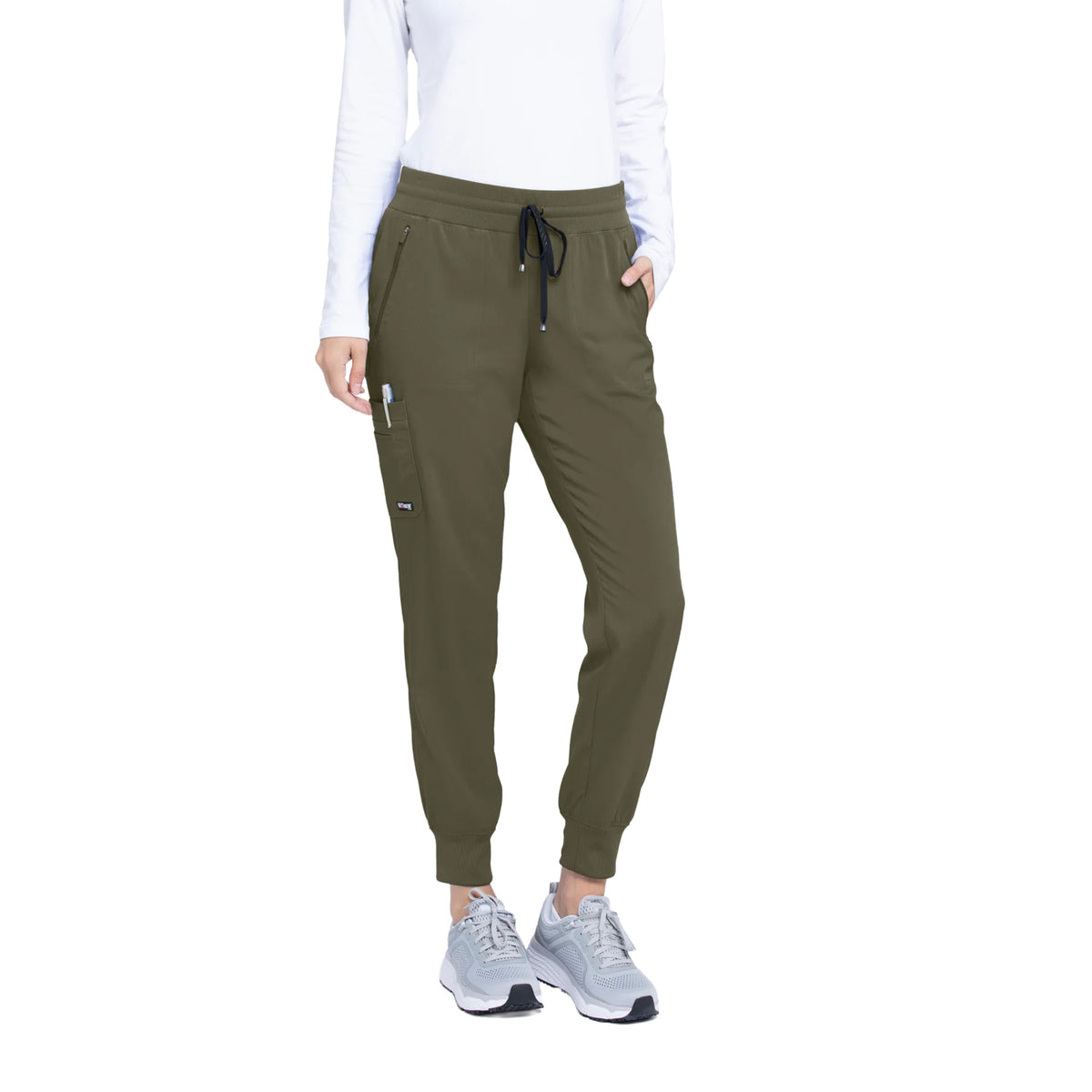 Grey's Anatomy Women's Eden 5 Pocket Scrub Jogger Pant Scrubs Grey's Anatomy Olive 2XL Petite