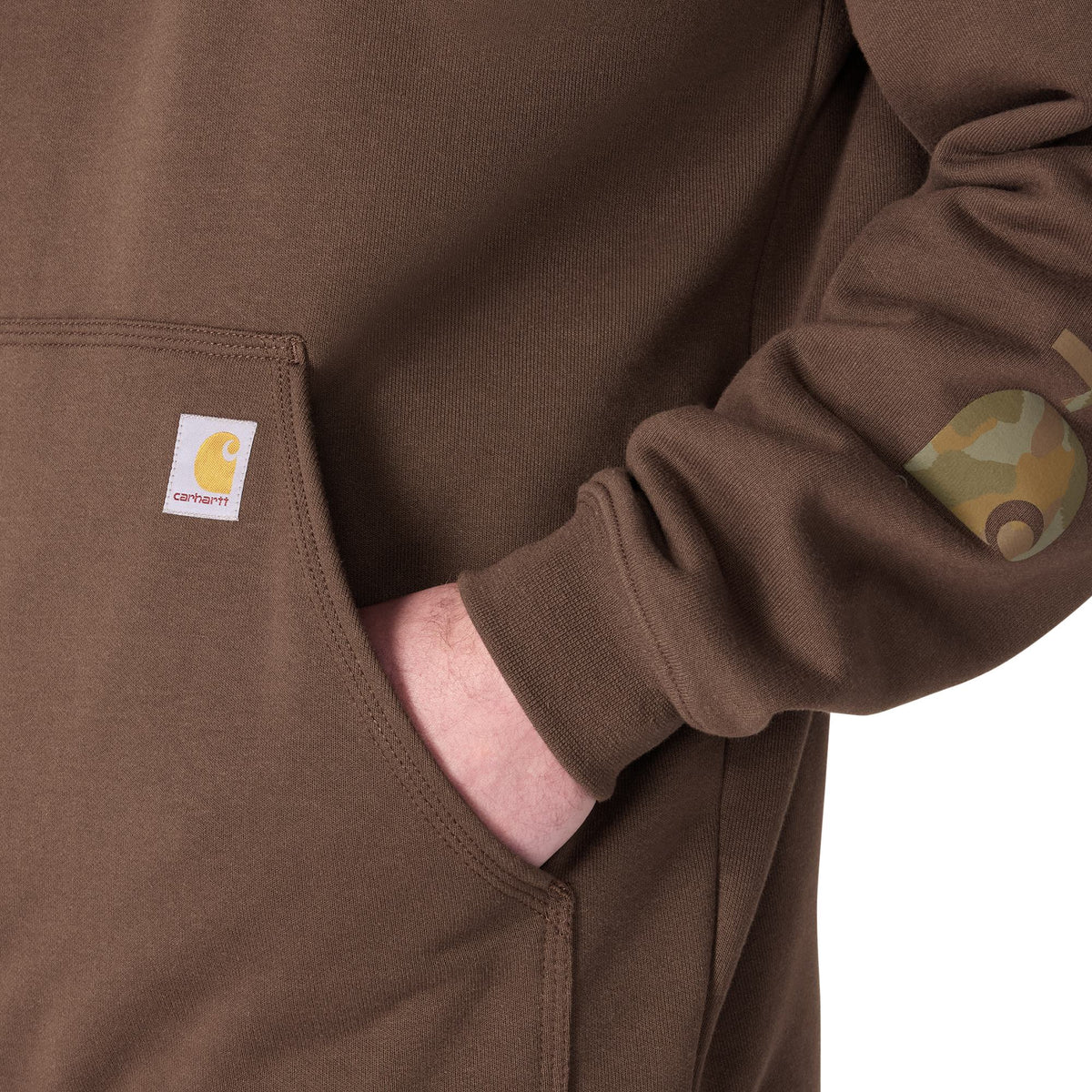 Carhartt Men's Signature Logo Hooded Pullover Sweatshirt