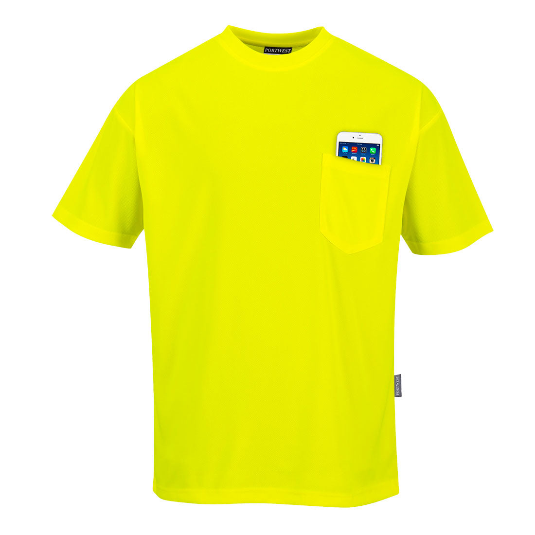 Portwest Men's Hi-Vis UPF 50 Pocket T-Shirt - Work World - Workwear, Work Boots, Safety Gear
