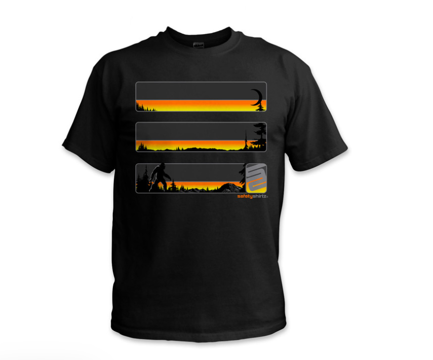 SafetyShirtz Sasquatch Stealth Short Sleeve Safety T-Shirt T-Shirts SafetyShirtz Yellow/Orange/Gray/Black 2XL Reg