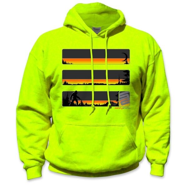 SafetyShirtz Men's Sasquatch Stealth Safety Hoodie_Safety Yellow - Work World - Workwear, Work Boots, Safety Gear