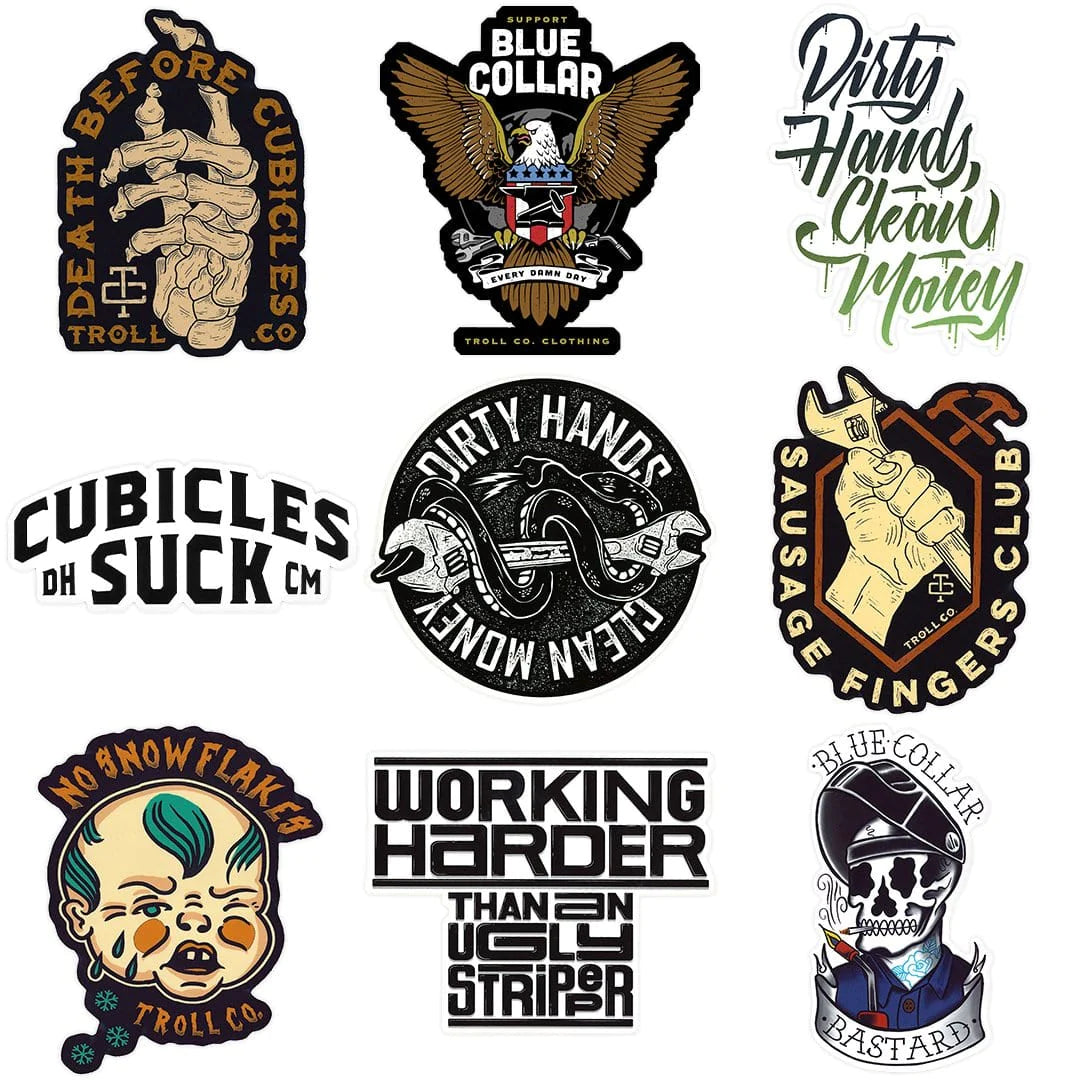 Troll Co. Hard Hat Stickers 9-Pack Stickers Troll Co.