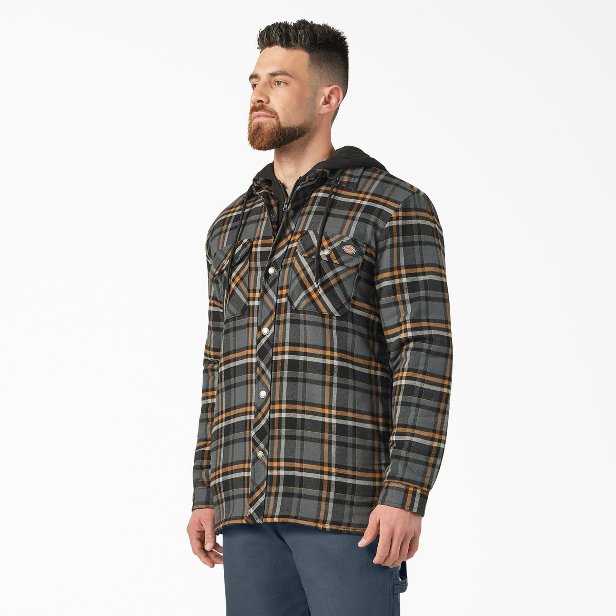 Dickies Men's Durable Water Repellent Hooded Flannel Shirt Jac Jackets & Coats Dickies
