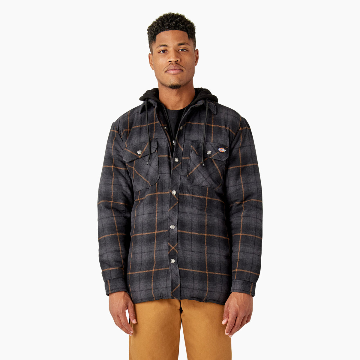 Dickies Men&#39;s Durable Water Repellent Hooded Flannel Shirt Jacket - Work World - Workwear, Work Boots, Safety Gear