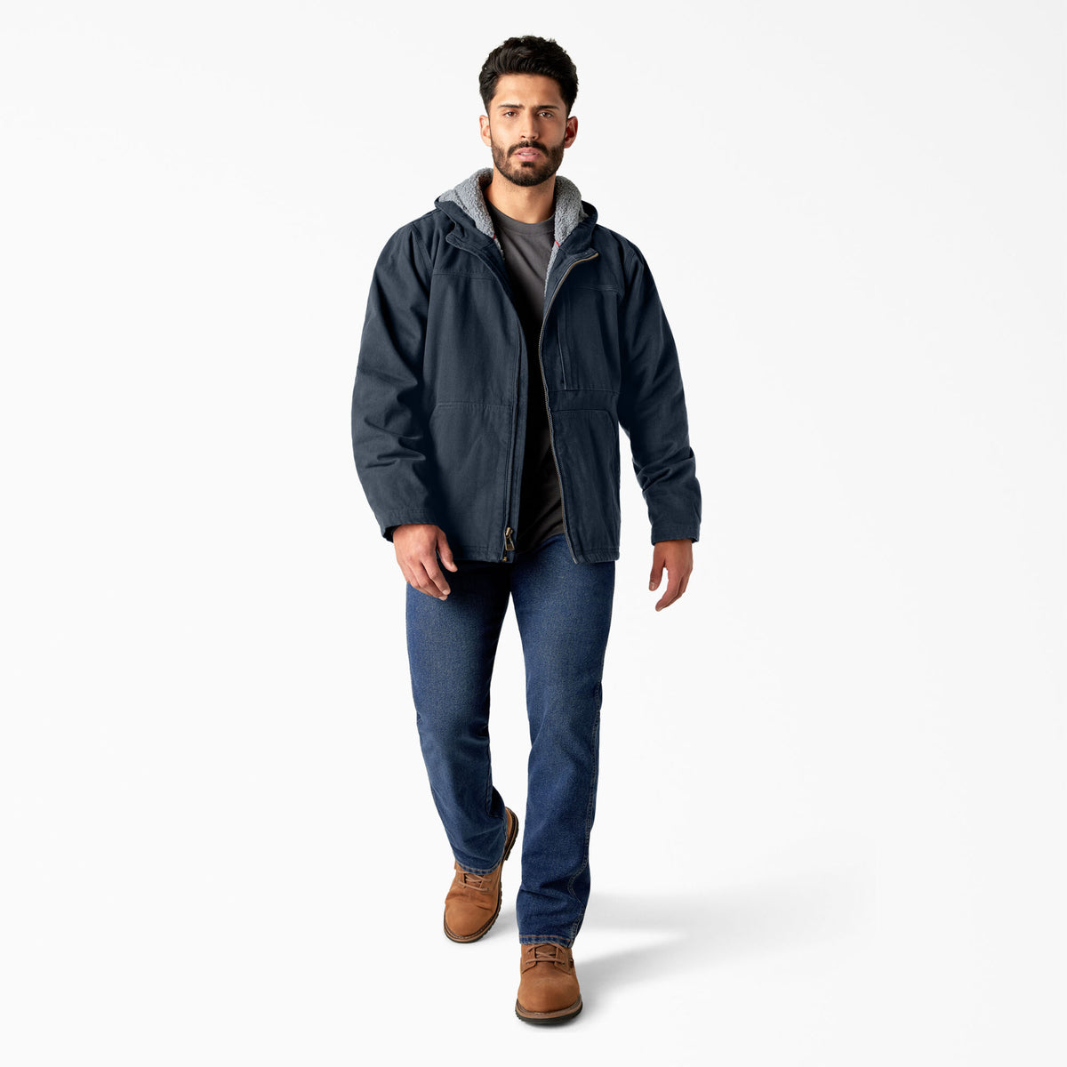 Dickies Men&#39;s Duck Sherpa Lined Hooded Full Zip Jacket - Work World - Workwear, Work Boots, Safety Gear