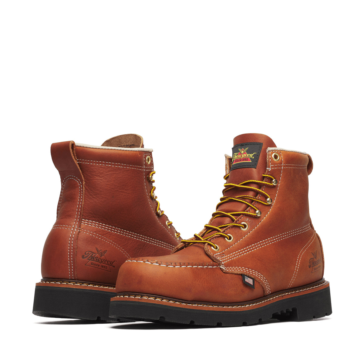 Thorogood Men's American Heritage 6" MAXWear 90 Moc Toe Steel Toe Work Boot Work Boots Thorogood