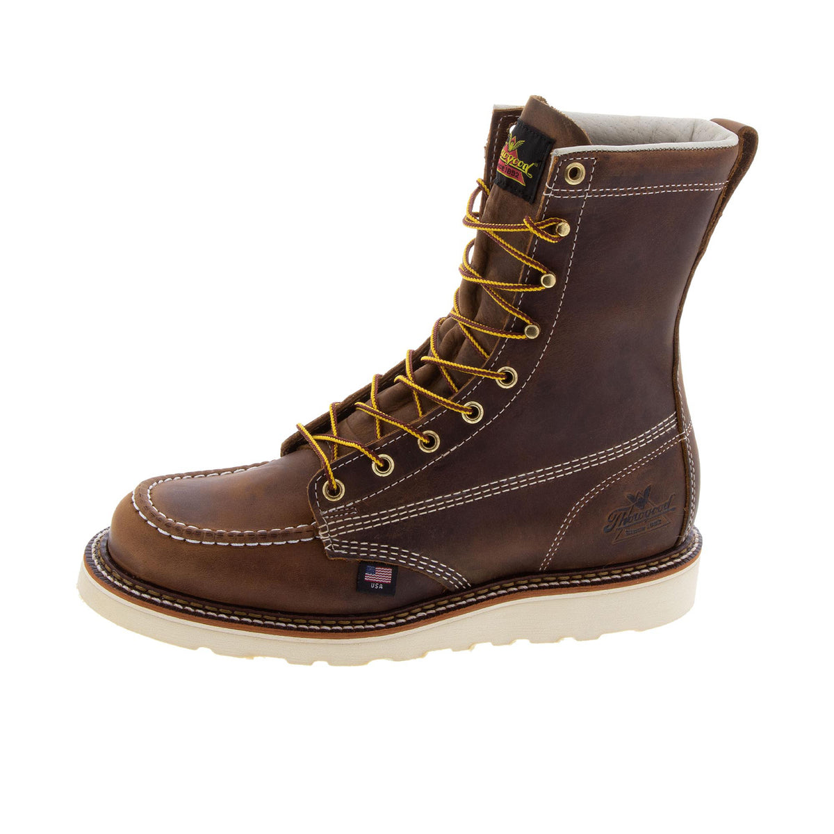 Thorogood Men's American Heritage 8" Moc Toe MAXWear Wedge Soft Toe Work Boots Thorogood
