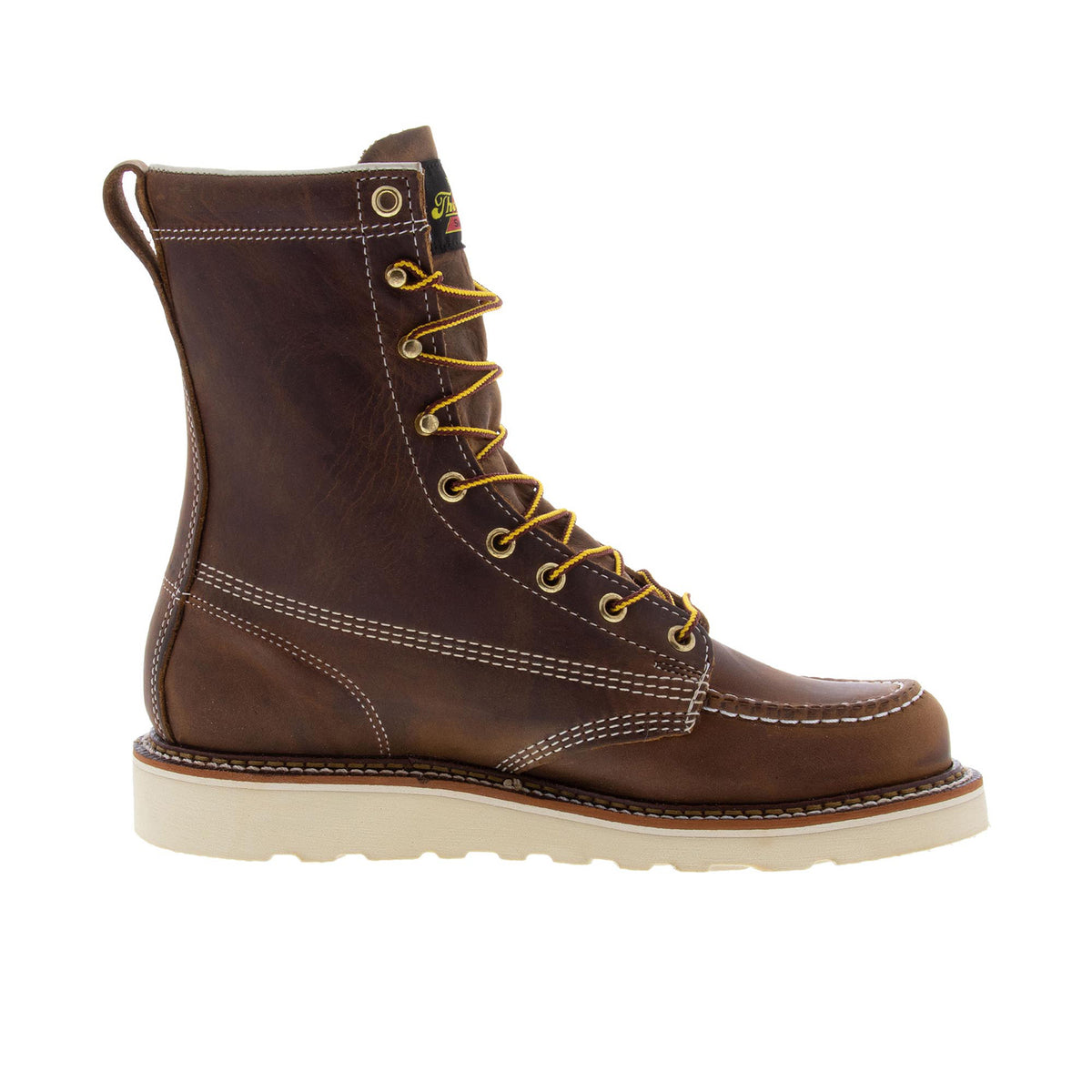 Thorogood Men's American Heritage 8" Moc Toe MAXWear Wedge Soft Toe Work Boots Thorogood Trail Crazy Horse 10 2E