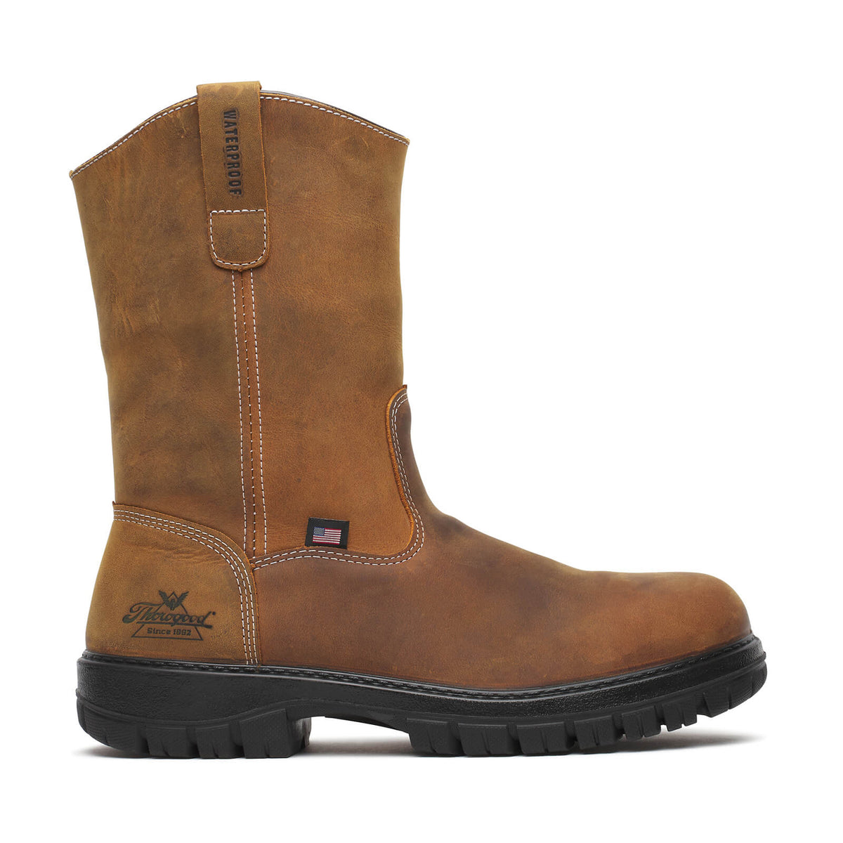 Thorogood Men's Genesis Series Wellington Waterproof 11" Comp Soft Toe Work Boot Work Boots Thorogood Chestnut 10 2E
