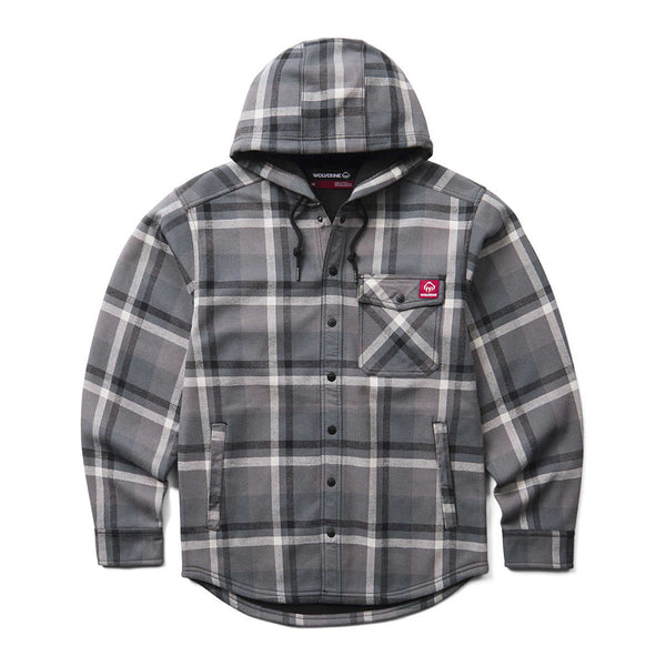 VANjacジャンパー Wolverine Men's Bucksaw II Flannel Snap Hooded Shirt Jac - Work World