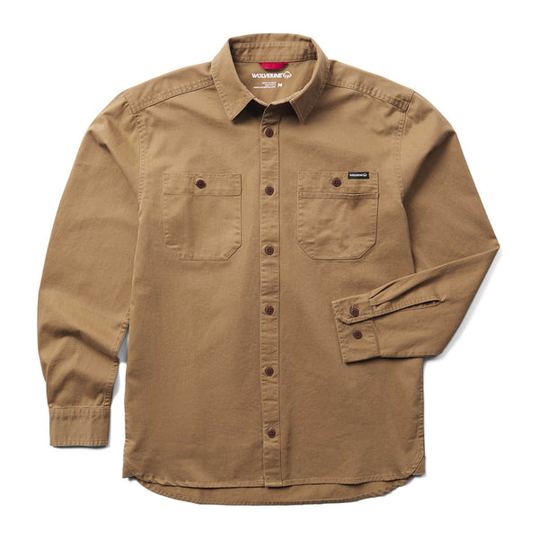 Wolverine Men's Leland Twill Button-Up Long Sleeve Work Shirt