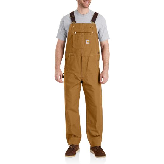 Carhartt Duck Double-Front Bib Overall Bibs & Overalls Carhartt Carhartt Brown 28 32 Inseam
