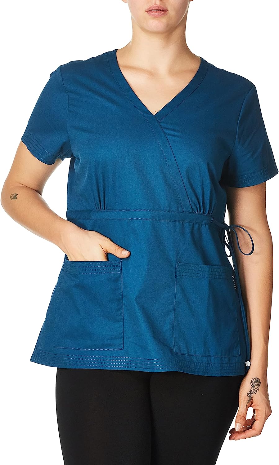 koi Women's Katelyn Scrub Top_Caribbean Blue - Work World - Workwear, Work Boots, Safety Gear