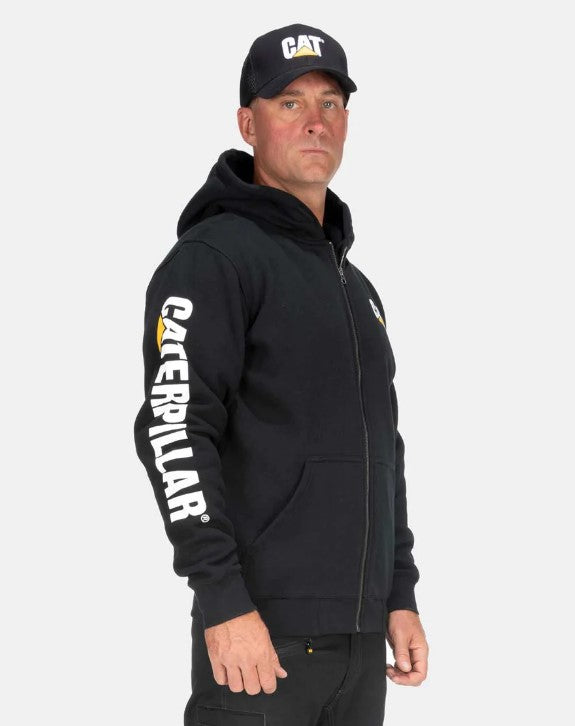 CAT Men's Full Zip Hooded Sweatshirt Sweatshirts & Hoodies CAT Black 2XL Reg